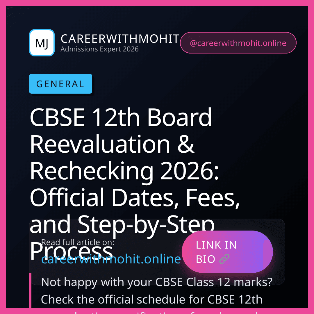 CBSE 12th Board Reevaluation & Rechecking 2026: Official Dates, Fees, and Step-by-Step Process