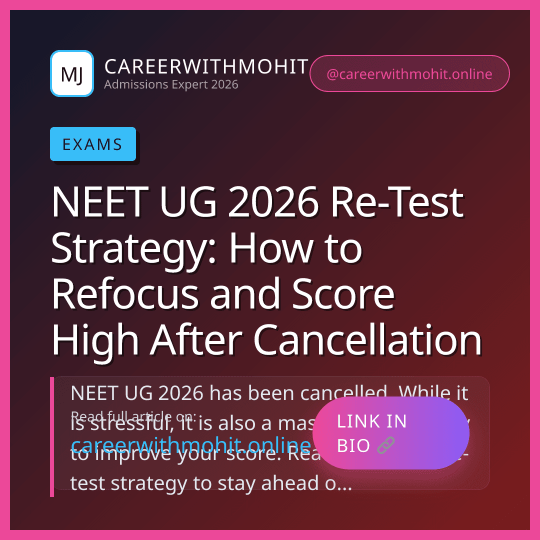 NEET UG 2026 Re-Test Strategy: How to Refocus and Score High After Cancellation